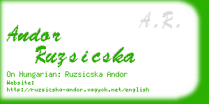 andor ruzsicska business card